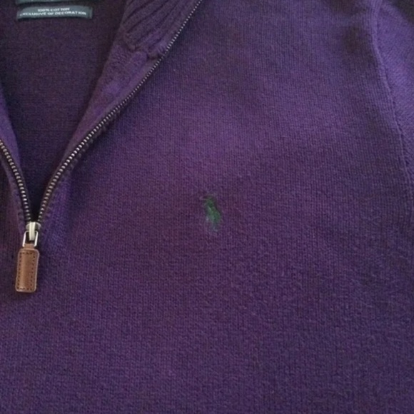 Ralph Lauren Purple Zip Sweater Jumper - Picture 5 of 5